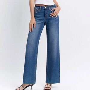 Lovervet by VERVET - HIGH RISE CLEAN RAW HEM LOOSE JEAN LV1134: INGENUOUSLY / 27